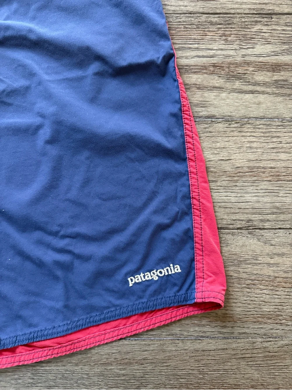 Patagonia Men’s Red & Navy Two-Tone Swim Boardshorts with Zip Pocket